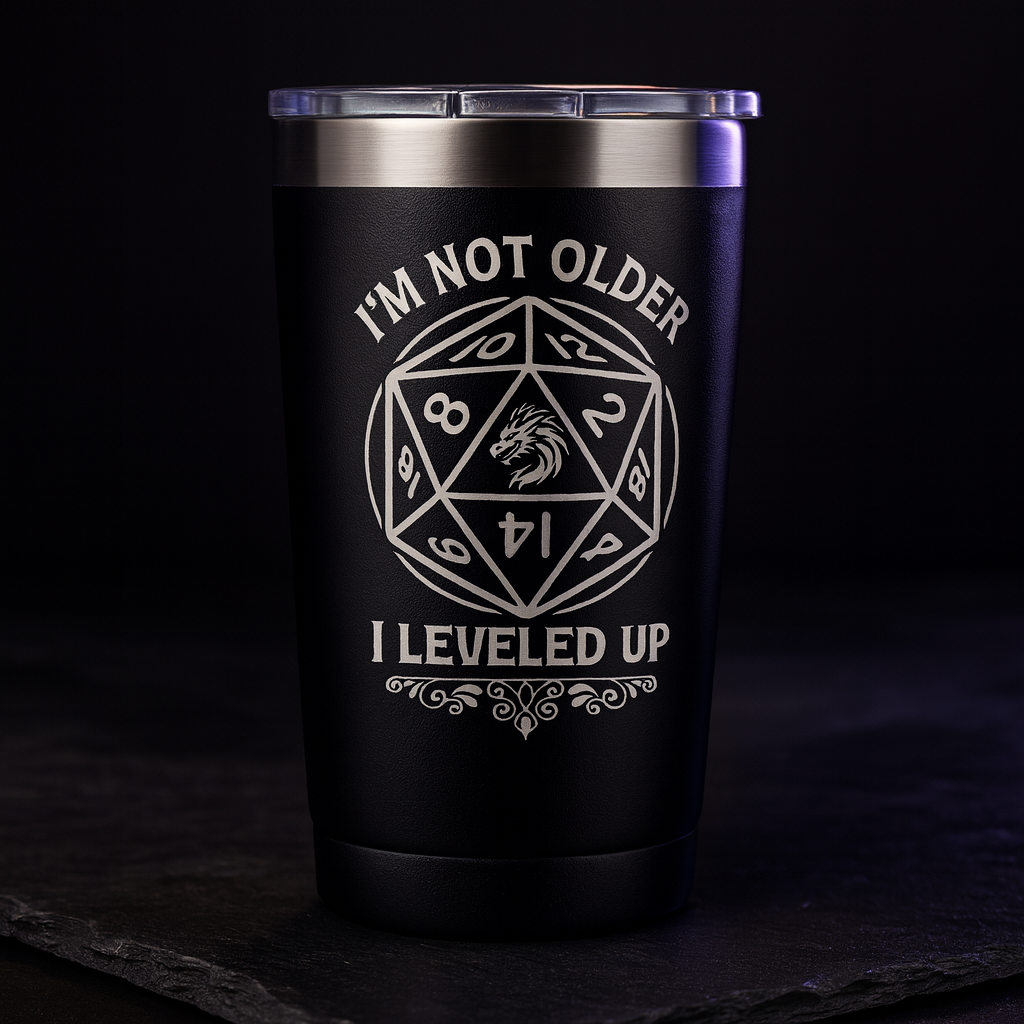 "I'm Not Older, I Leveled Up" DM Gift Tumbler, 20 oz