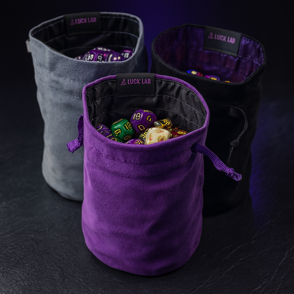 Luck Lab Velvet Dice Bag, Set of 3 DND Dice Pouches