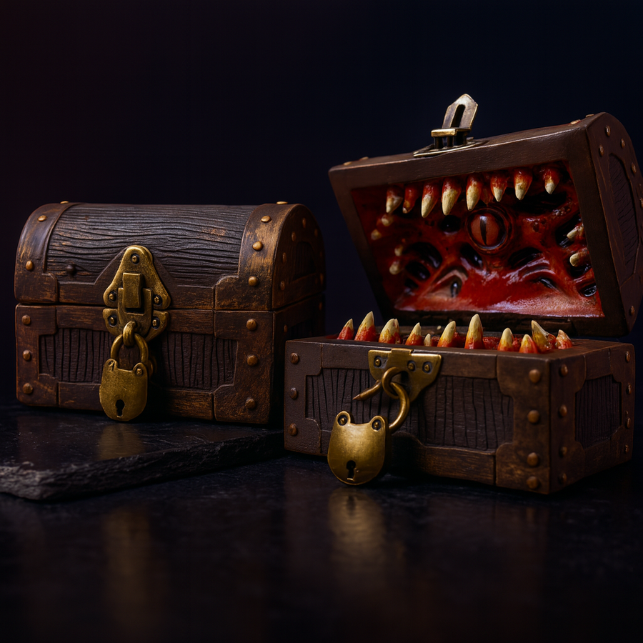 Mimic Dice Box with Free Lock & Key, Holds 4 Polyhedral Sets
