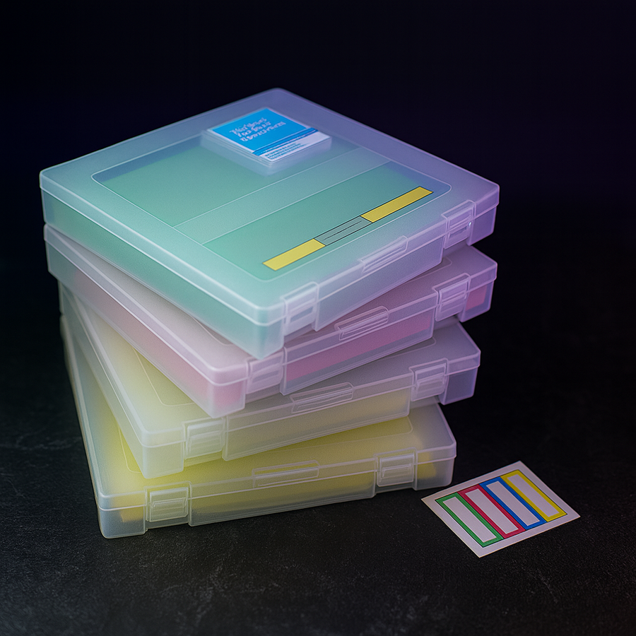 Board Game Storage 4-Pack, Semi Clear Stackable, 8.5x11