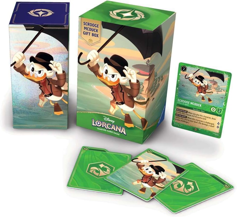 Lorcana Scrooge McDuck Gift Box, Foil Promo & 5 Booster Packs