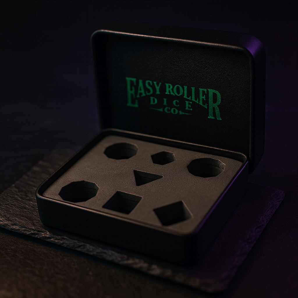 Leather Dice Case for D&D Display and Storage Green Dragon