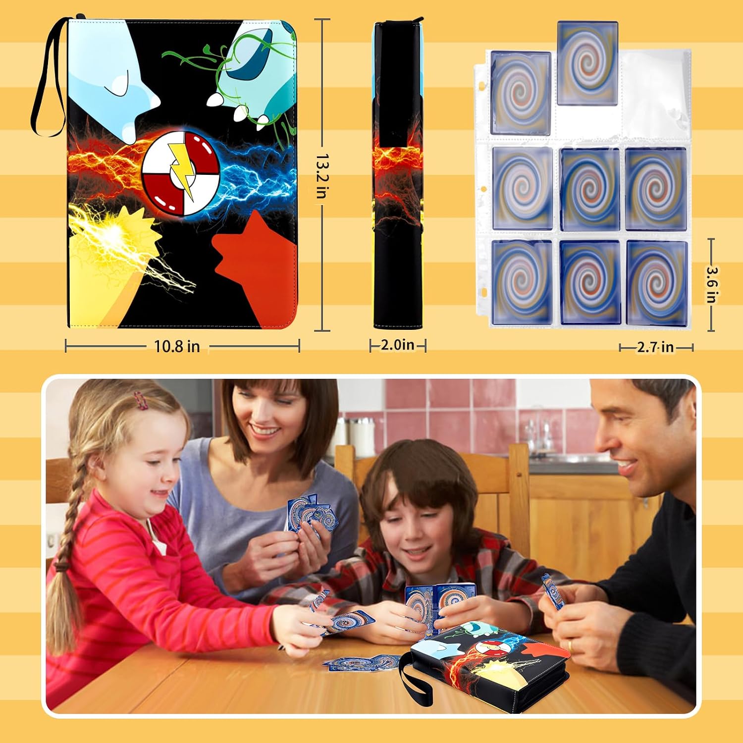 Jravkfi Pokemon Card Binder, 900 Pockets, Zip Album