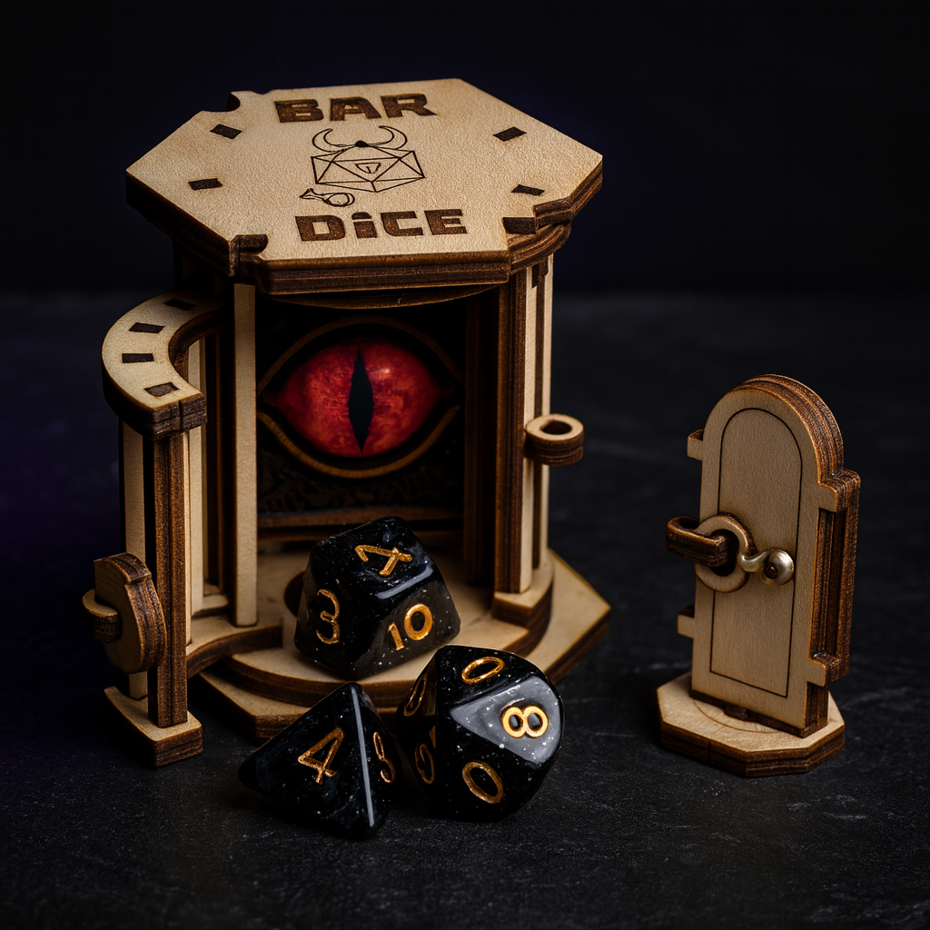 DnD Dice Jail, Wood Cage Prison with Working Lock