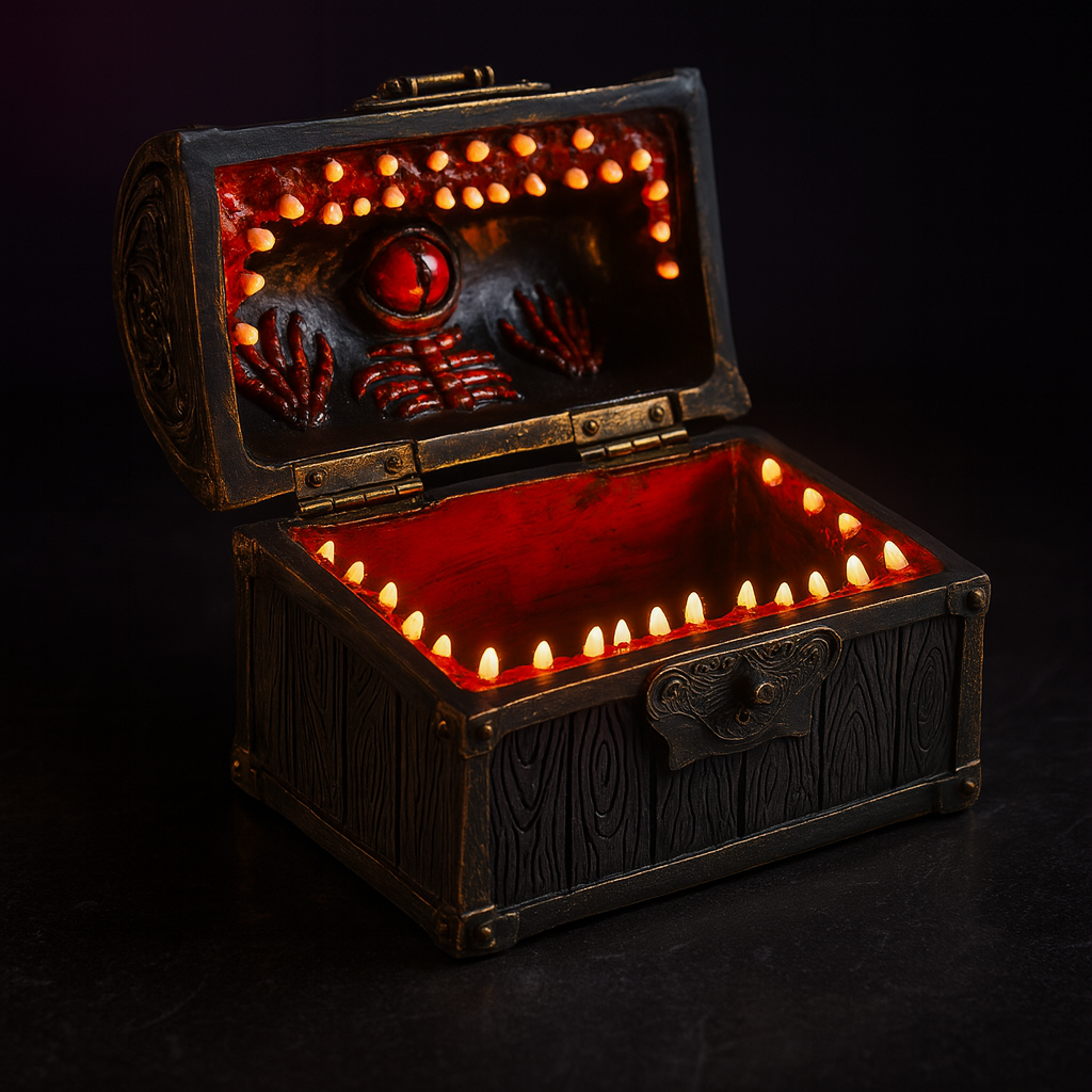 Large Mimic Chest Dice Box, Holds 6 Polyhedral Dice Sets
