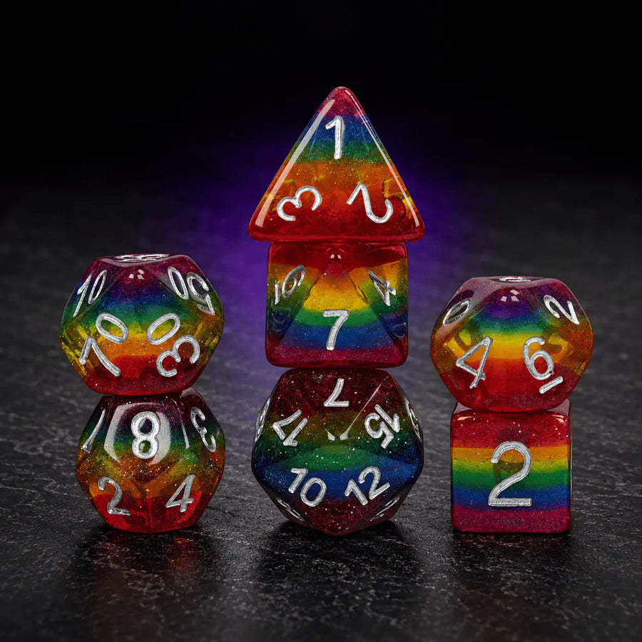 Rainbow Pride Sharp-Edge Dice Set