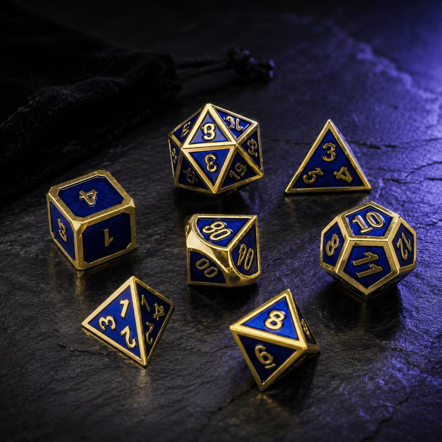 Vanguard Metal Dice Set, DnD dice for tabletop RPGs