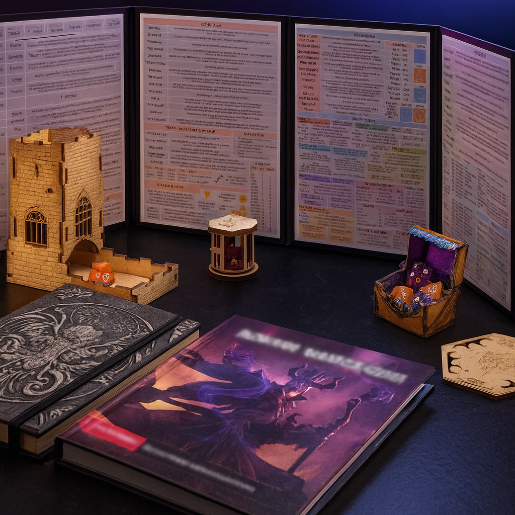 Premium Faux Leather 4-Panel Dungeon Master Screen