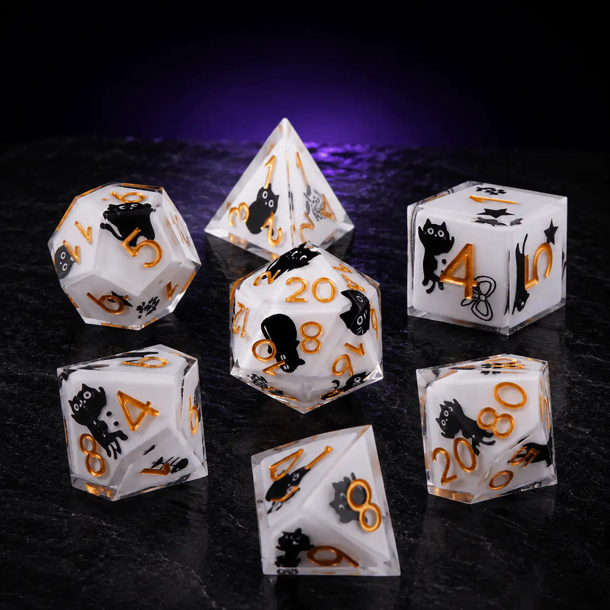 Cat Sharp-Edge Dice Set, DnD dice