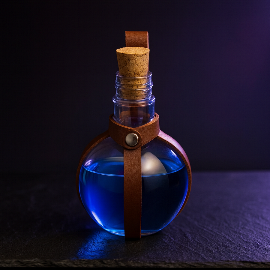 Fantasy Potion Bottles, 3 Set 8 oz with Cork and Leather Belt