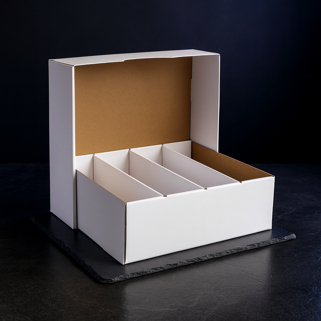 Card Storage Box 4-Pack, Holds 3,120 Cards with Dividers