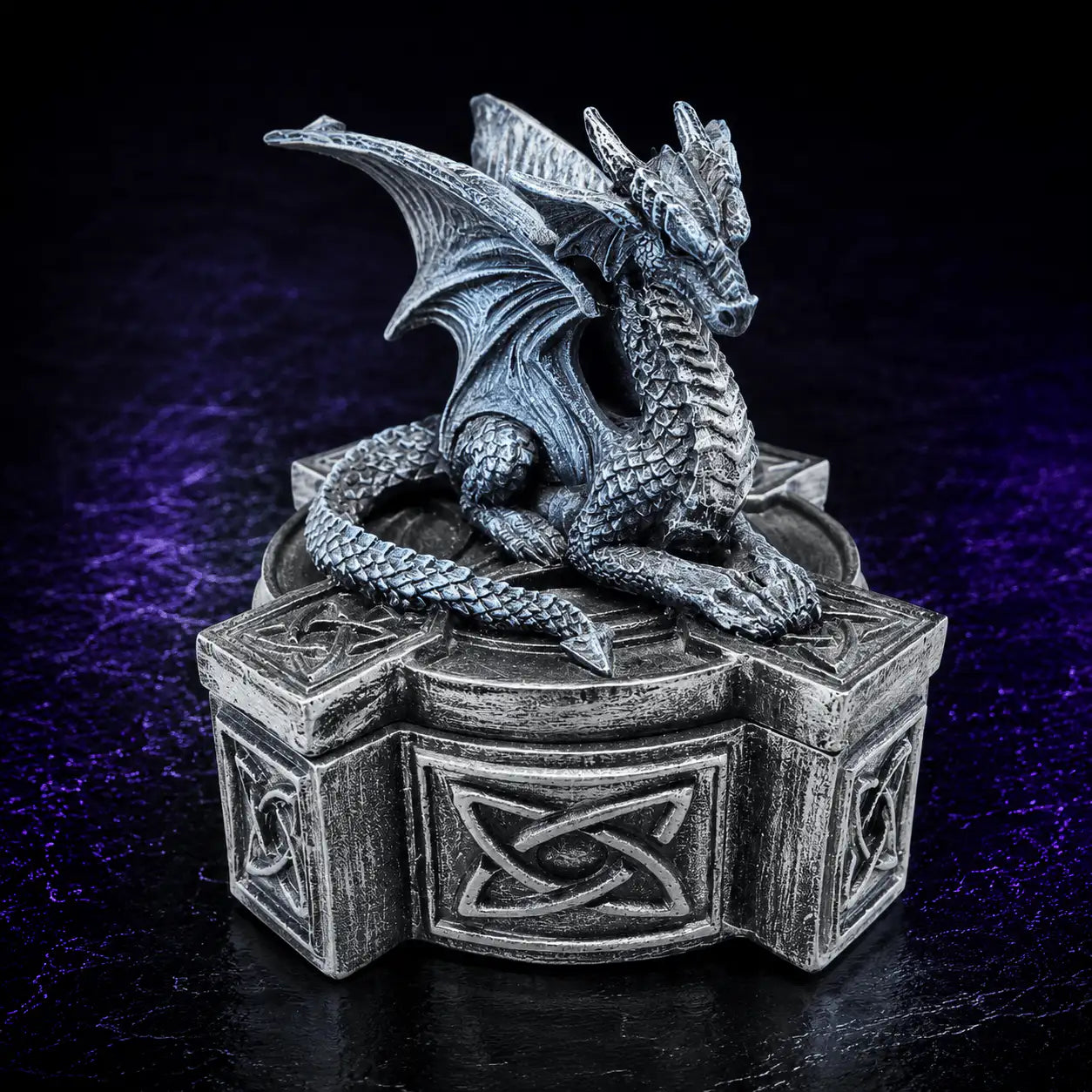 Dragon Dice Storage Box in Blue, DnD dice storage