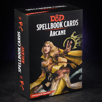 Baraja de cartas de conjuros arcanos de D&D para magos y hechiceros