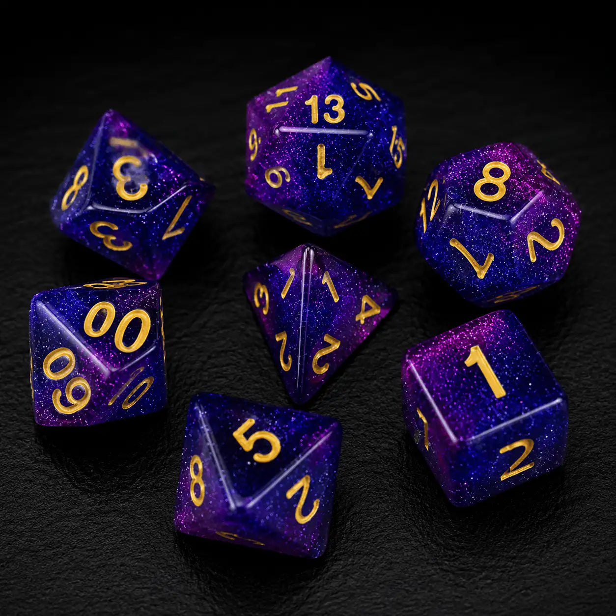 Dragon Sharp-Edge Dice Set in Rose, DnD dice