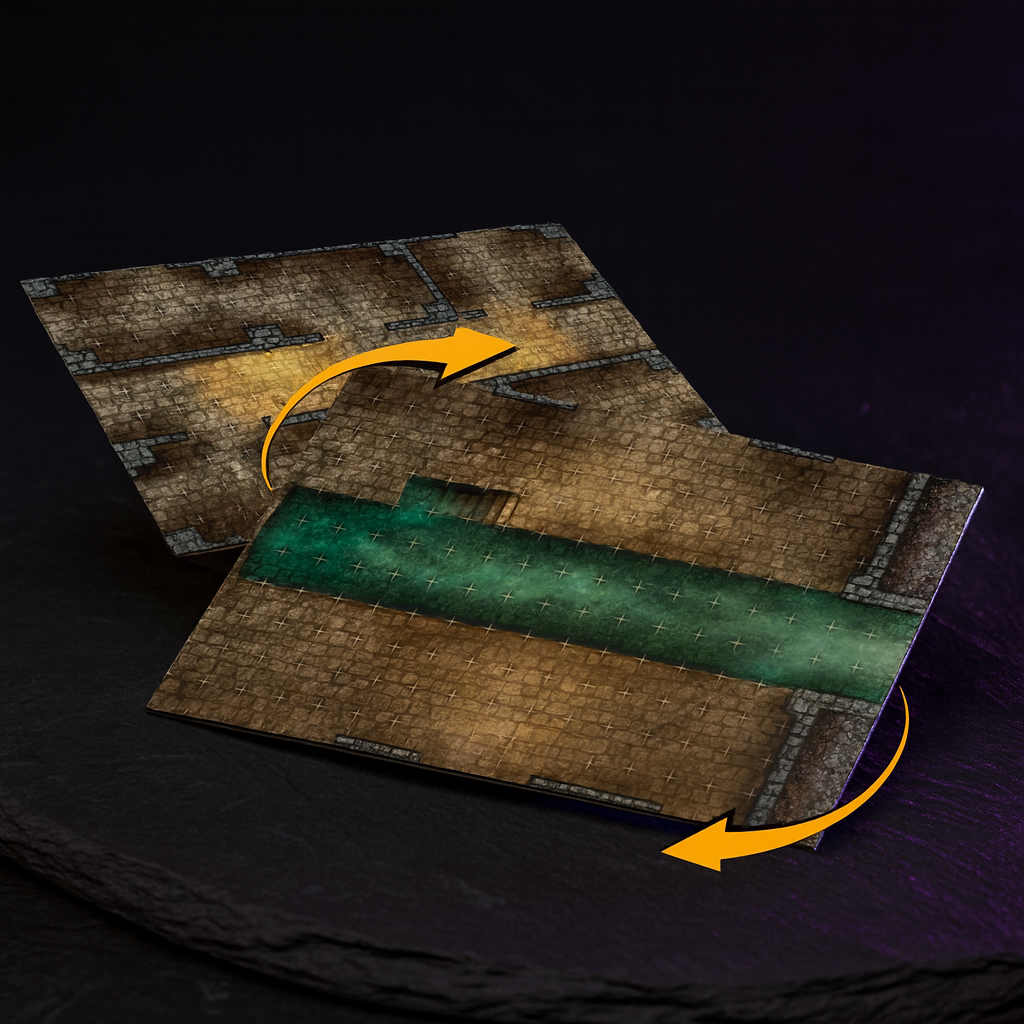 Modular Battle Map Tiles 16 RPG Maps Double-Sided