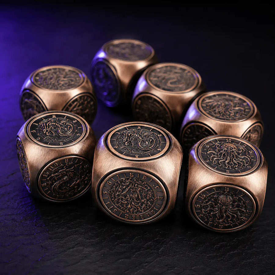 Goblin Spinner Metal Dice Set, DnD dice for tabletop RPGs