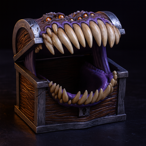 Scatola per Dadi Mimic in Resina Dipinta a Mano, Ufficialmente Licenziata D&D
