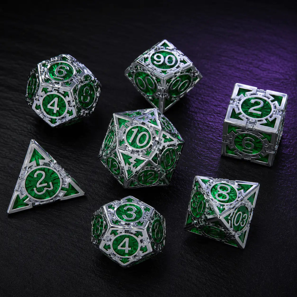 Green Metal Dice Set | Dice Armory