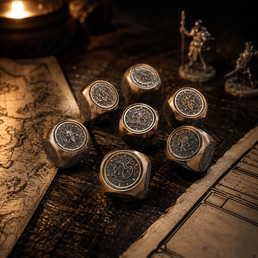 Goblin Spinner Metal Dice Set, DnD dice