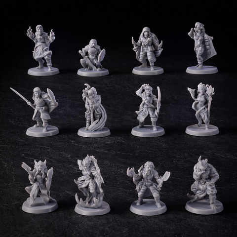 12 vielfältige Abenteurer-Fantasy-Miniaturen: 12 Klassen D&D