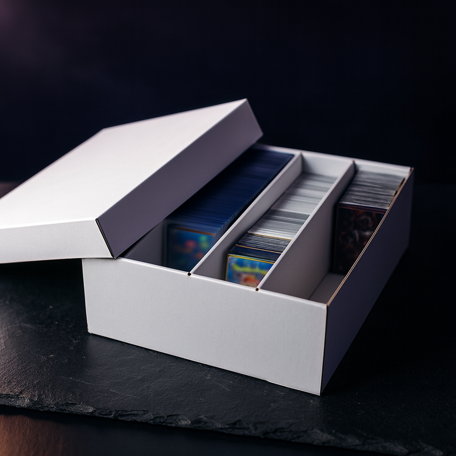 Card Storage Box 5-Pack, 3,200 Count 4-Row Toploader Box