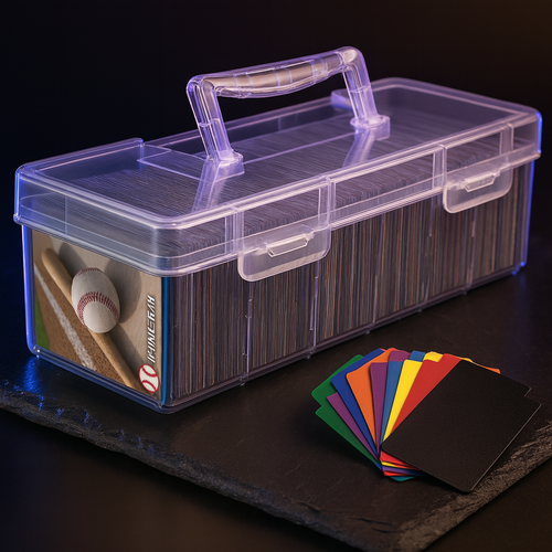 Trading Card Storage Box, Holds 650+ Sleeved Cards, Clear