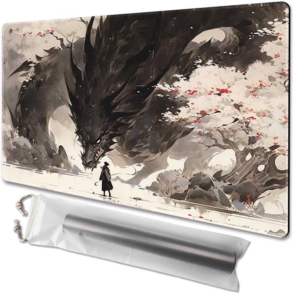 MTG Playmat 24x14 Shadow Dragon Non-Slip TCG Game Mat