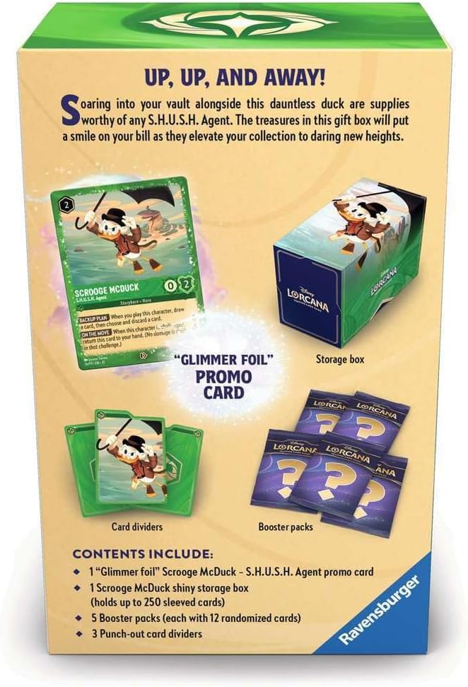 Lorcana Scrooge McDuck Gift Box, Foil Promo & 5 Booster Packs