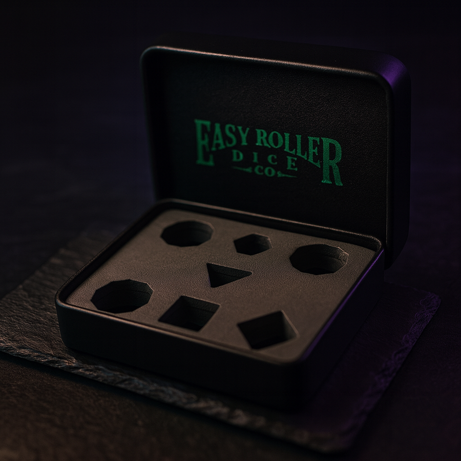 Leather Dice Case for D&D Display and Storage Green Dragon