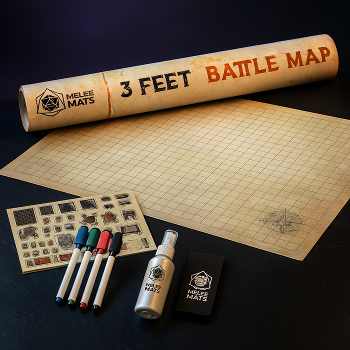 Wet and Dry Erase Battle Map Grid 24x36 for D&D
