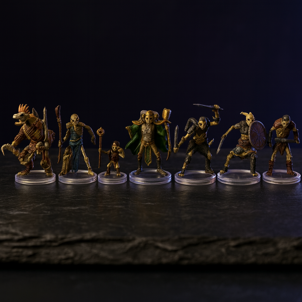 Pre-Painted Undead Skeleton Miniatures 7-Figure Set DnD
