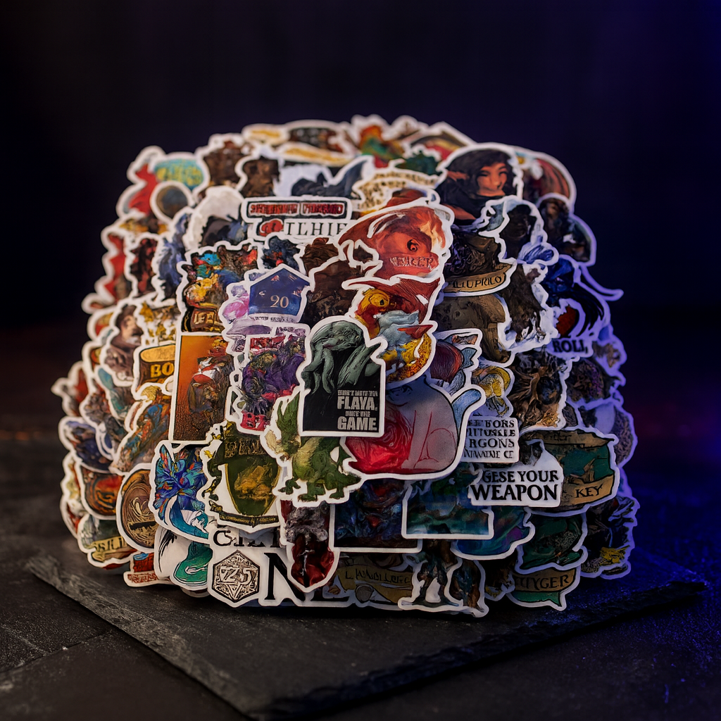 DnD Stickers 200 Pack, Big Vinyl Decal Kit for Gamers