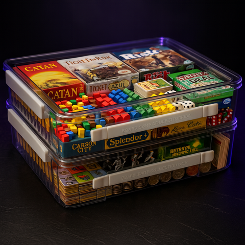Board Game Storage 2-Pack, Extra Deep Stackable Cases