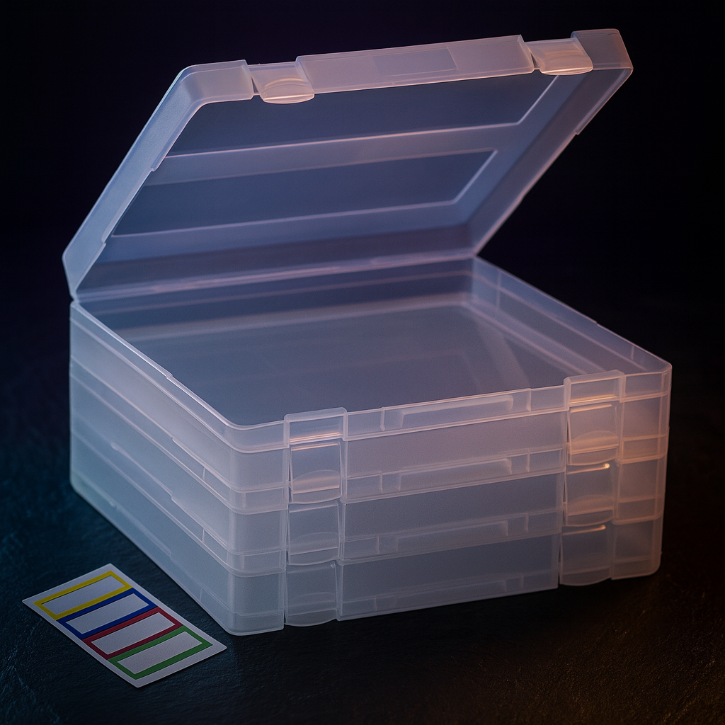 Board Game Storage 4-Pack, Semi Clear Stackable, 8.5x11