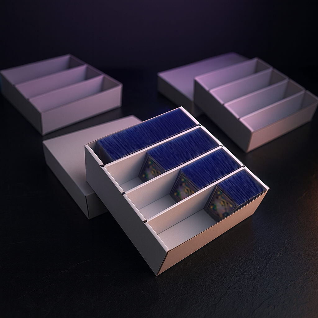 Card Storage Box 5-Pack, 3,200 Count 4-Row Toploader Box