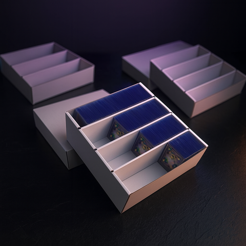 Card Storage Box 5-Pack, 3,200 Count 4-Row Toploader Box