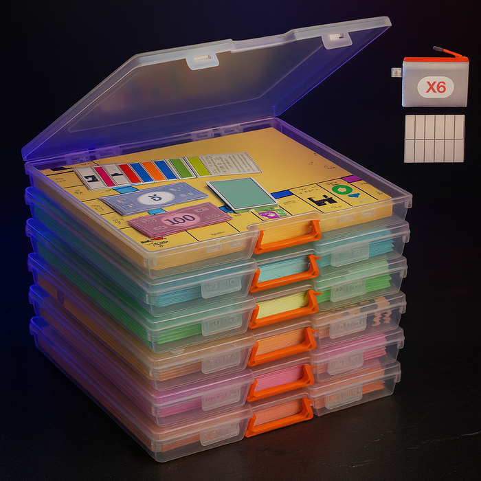 Board Game Storage Boxes 6-Pack, 12.2x10.6" with Latch