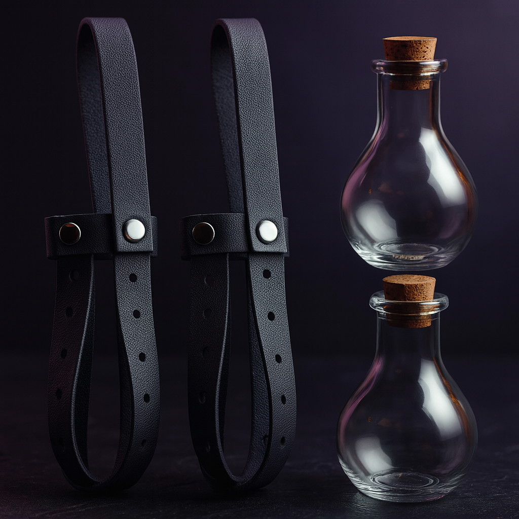 Fantasy Potion Bottle with Belt Holder, Clear Spherical Cosplay Vial