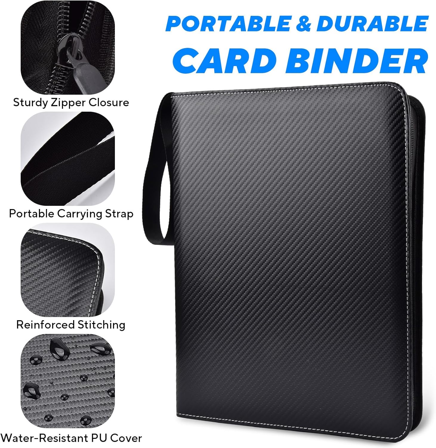 Portable Pokemon Card Binder, 1080 Cards, 60 Sleeves