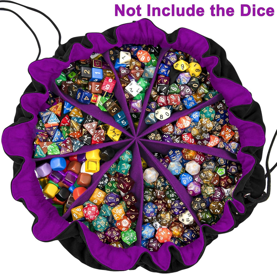 SIQUK Large DND Dice Bag with Pockets, Holds 300+ Dice