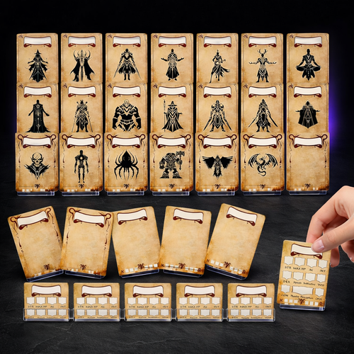 Clip-On Acrylic Initiative Tracker for DM Screen 25 Cards