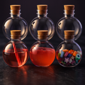 Fantasy Potion Bottles, 9 Sets 8 oz Spherical Plastic with Funnels