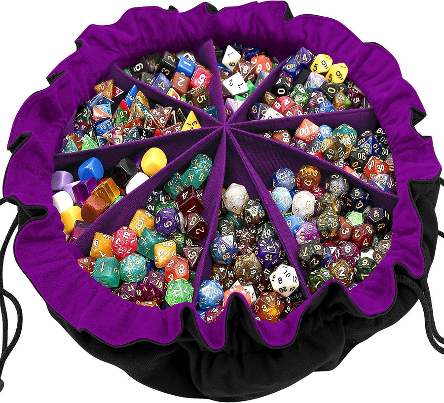 SIQUK Large DND Dice Bag with Pockets, Holds 300+ Dice