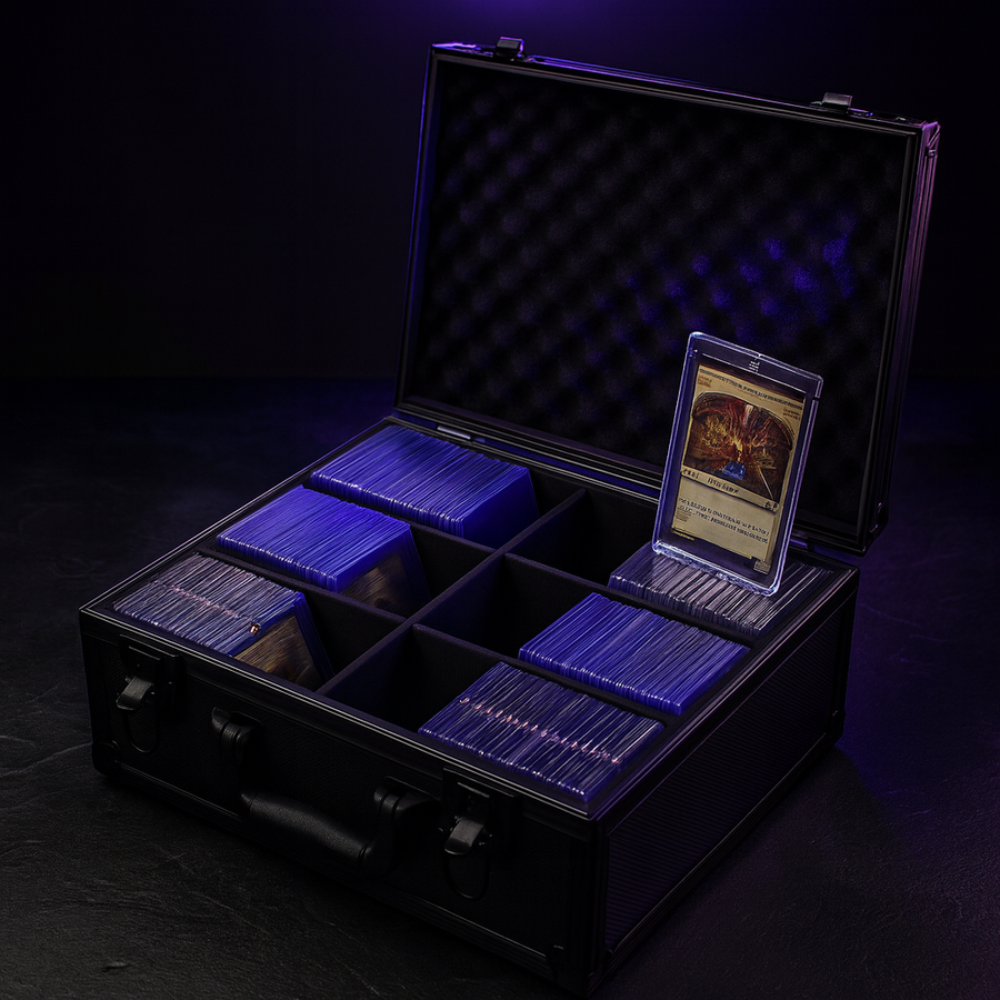 Card Storage Box for Toploaders, Hard Case Holds 600+