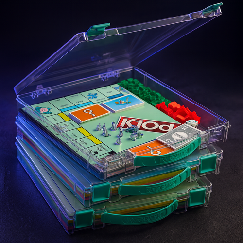 Board Game Storage 3-Pack, Stackable Clear, Fits 12x12