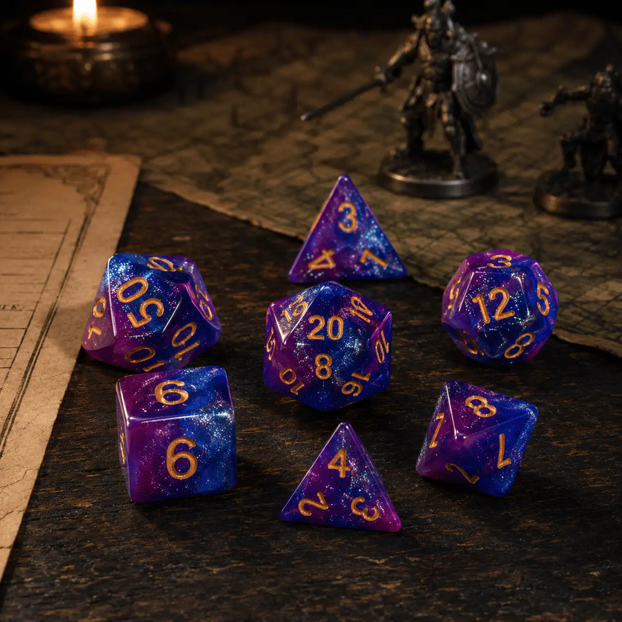 Galaxy Sharp-Edge Dice Set, DnD dice for D&D players
