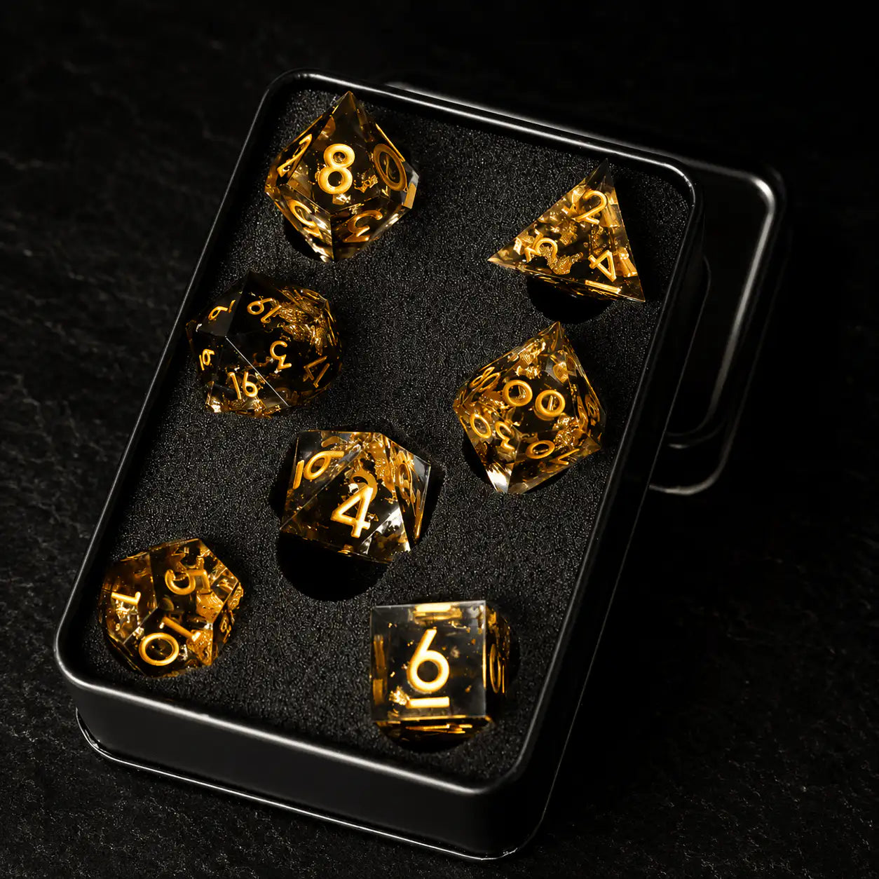 Artisan Sharp-Edge Resin Dice Set, DnD dice