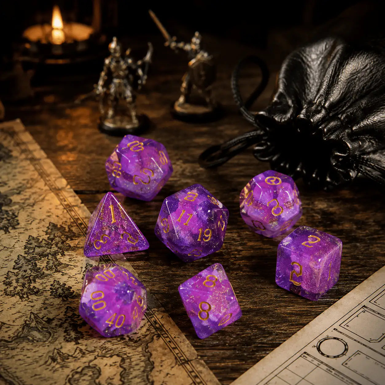 Wanderer's Sharp-Edge Dice Set, DnD dice for tabletop RPGs