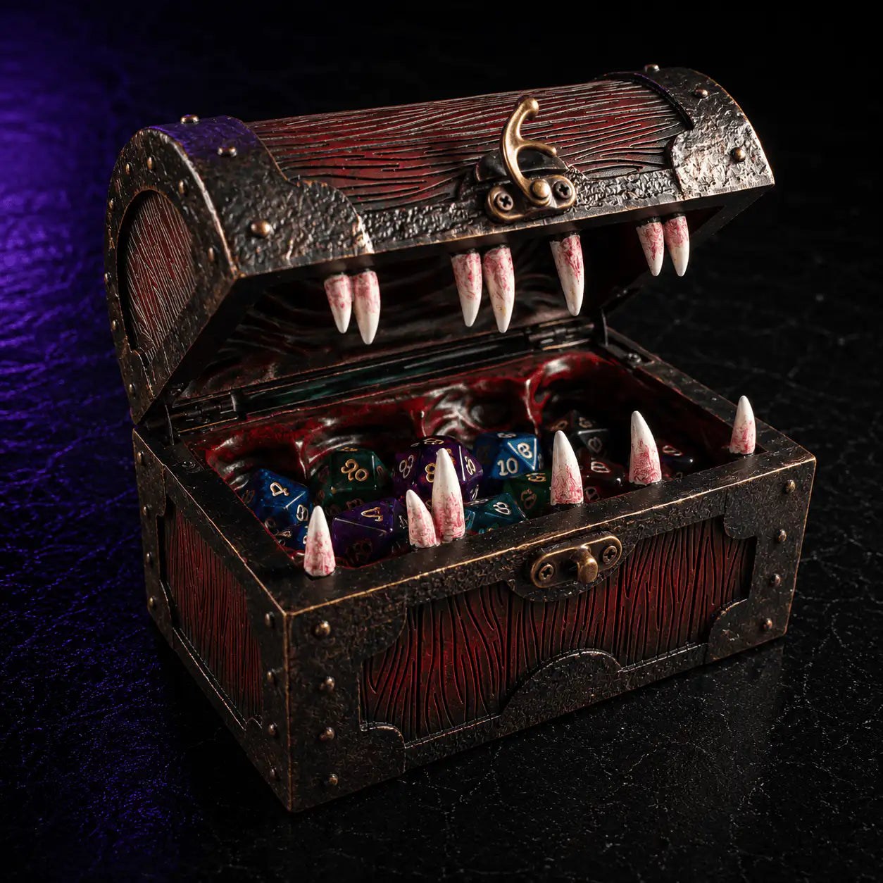 Mimic Chest Dice Storage Box in Hand Painted, DnD dice storage