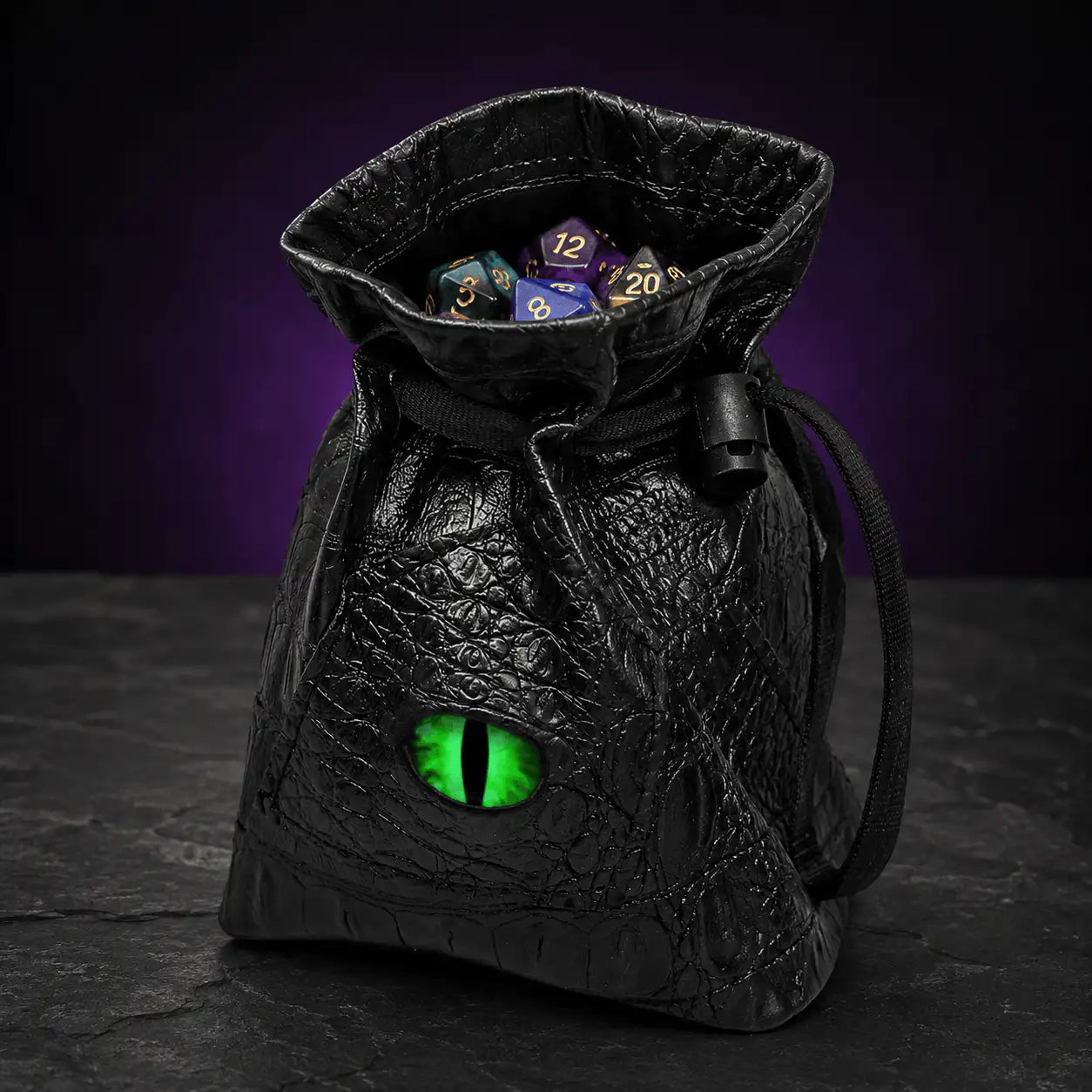 Dragon Eye Leather Dice Bag, DnD dice bag